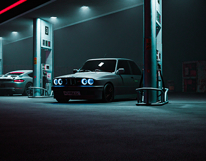 BMW M3 E30 LENDER 3D RENDER