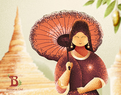 The Illustration Of Burmese Girl