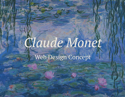 Design concept of the website about Claude Monet