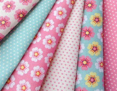 Spring flowers fabric collection