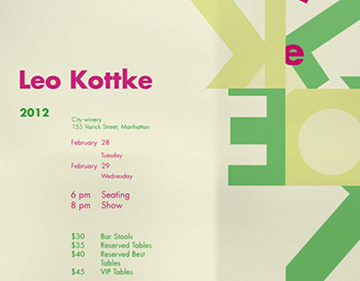 Typographic Poster - Leo Kottke Concert