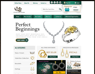 Online Jewellery Homepage Design