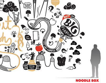 Noodle Box feature wall