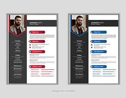 Clean and modern CV or resume template design