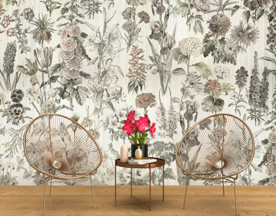 Wallcovering "Plants of fields and gardens"