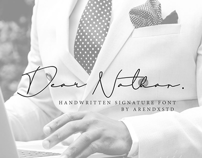 Dear Nathan - handwritten Signature Font