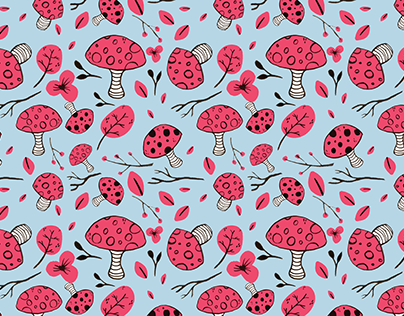 Pattern Design - Pink Mushroom