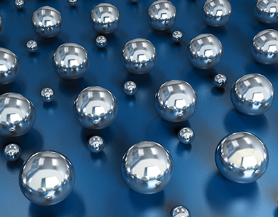 3D Metallic Balls Background