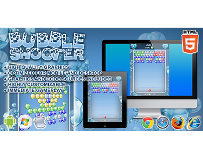 HTML5 game: Bubble Shooter (Puzzle Bobble clone)