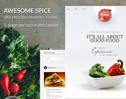 PSD Template - Awesome Spice-One Page Restaurant Theme