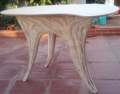 Forest tables - sand sculpted marine plywood