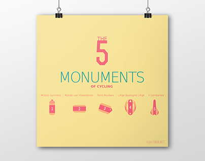 Cycling illustrations - Monuments of cycling