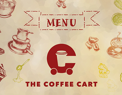 THE COFFEE CART: logo, menu, sketches