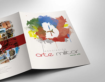 Asociación Arte Militar folder and business card
