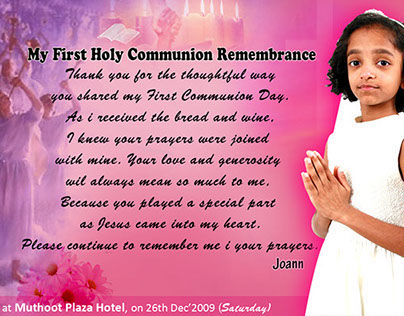 Design for Holy Communion Remembrance Prayer.........