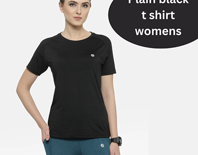 Plain black t shirt womens