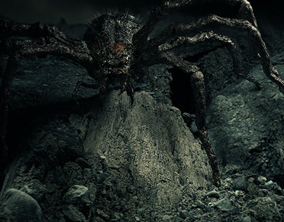 Giant Spider Compositing in cinema 4d
