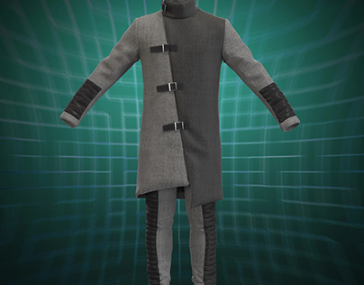 3D fashion design - Futuristic men outfit