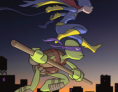 FRESCO: Batgirl and Donatello