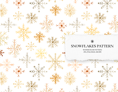 Snowflakes Watercolor Pattern