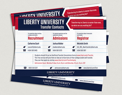 Liberty University Transfer Contact Flyer