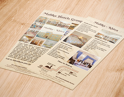 Malika Khiva Hotels Flyer Design