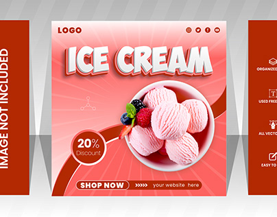 ice cream ad social media post design