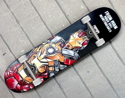 Iron Man Mark XVII Heartbreaker Skateboard Painting