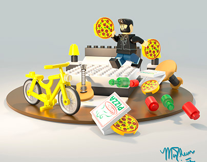 DIORAMA LEGO - MODELING MAYA + V-RAY RENDER
