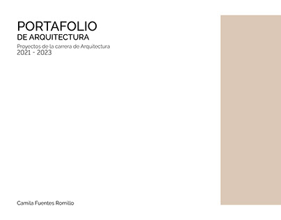 Portafolio de arquitectura - Camila Fuentes