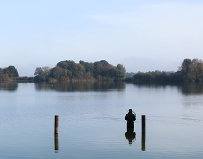 The calm autumn lake