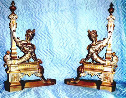 French Andirons at Wilshire Fireplace Shop
