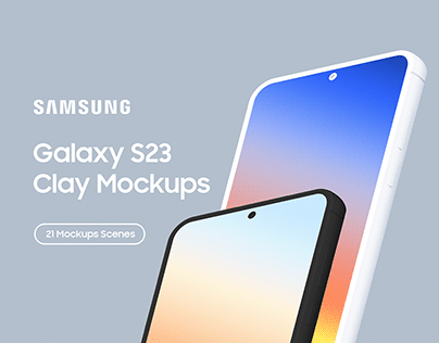 Samsung Galaxy S23 - 21 Clay Mockups Scenes - PSD