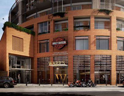 3D CGIs of Warr's Harley Davidson showroom, London