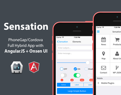 Sensation - PhoneGap/Cordova Full Hybrid App