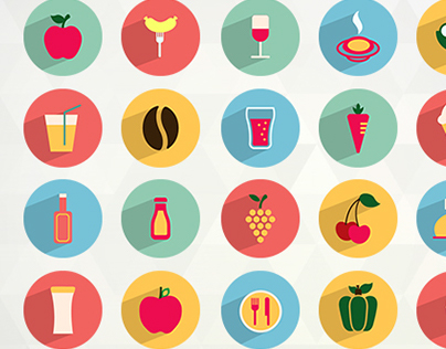 50 Flat Food and Drink Icons - FREE!