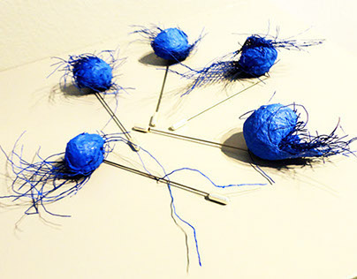 "Blue Creatures" brooches