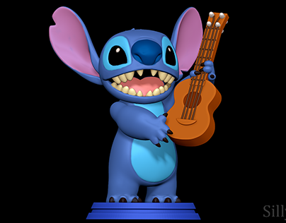 Stitch with a guitar - Lilo and Stitch 3D print model
