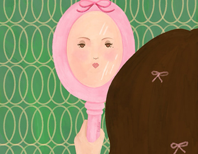 거울속의 로라 일러스트 삽화 패션일러스트 illustrator
