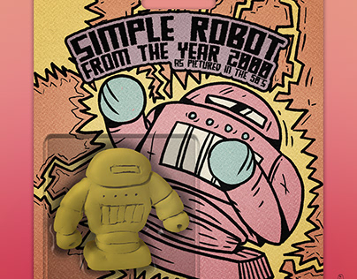 Simple Robot from the year 2000 - toy blister