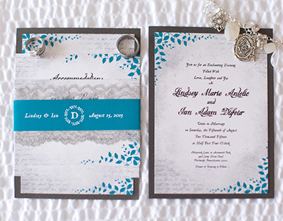 Lindsey + Ian wedding invitation suite