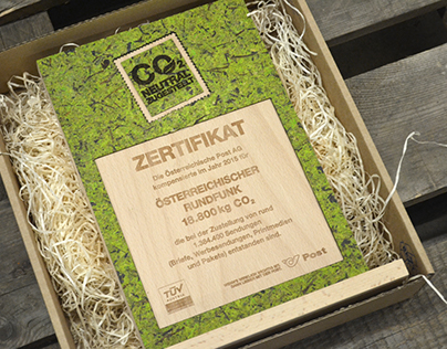 CO2 neutraler Award aus Buchenholz