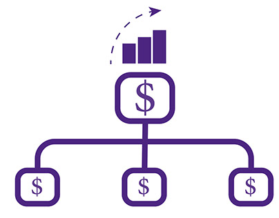 Financial reorganization Icon Design For a website