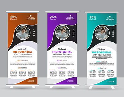 Roll up banner design for business .