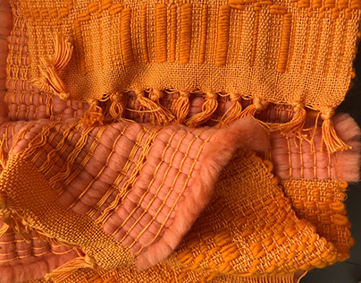 Weaving: Sampler 2, monochromatic  orange