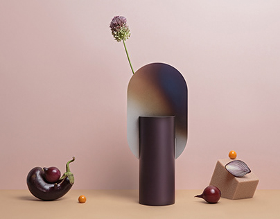 Genke limited edition vase with burned steel by NOOM