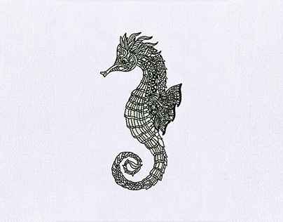 EFFERVESCENT SEAHORSE EMBROIDERY DESIGN