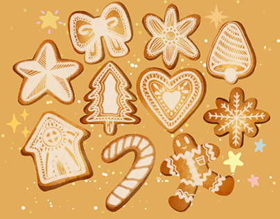 Gingerbread chalk style