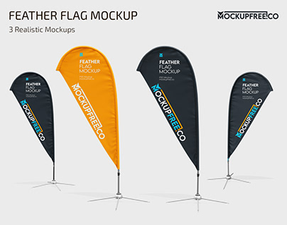 Free Feather Flag Mockup PSD Template
