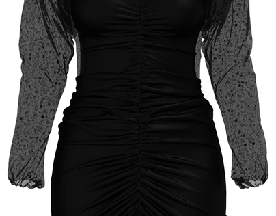 evening dress with long sleeve